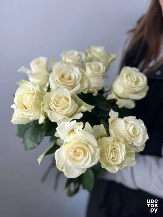 Белые розы 11 штук